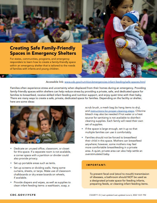 Creating safe family-friendly spaces in emergency shelters