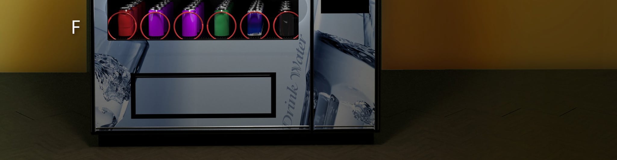 Row F - Beverage vending machine