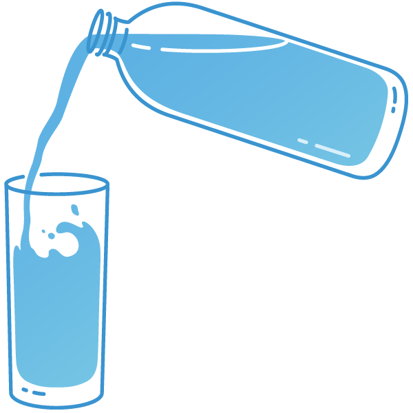 Filling a glass with water