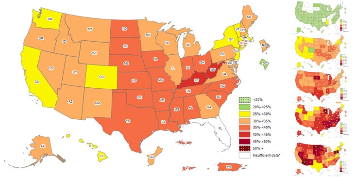 Adult Obesity Prevalence Maps