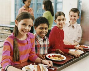 Photo: Children in a cafeteria