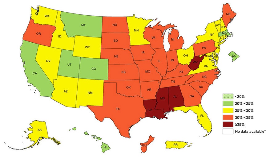 Obesity in U.S. 2015: Facts and Maps