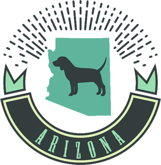 Vector image of dog with Arizona banner