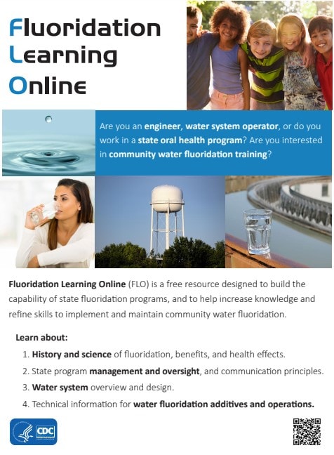 Decorative image of the Fluoridation Learning Online poster.