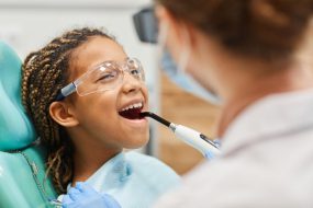 Youth in dental chair