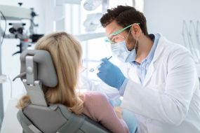 Patient getting dental examination