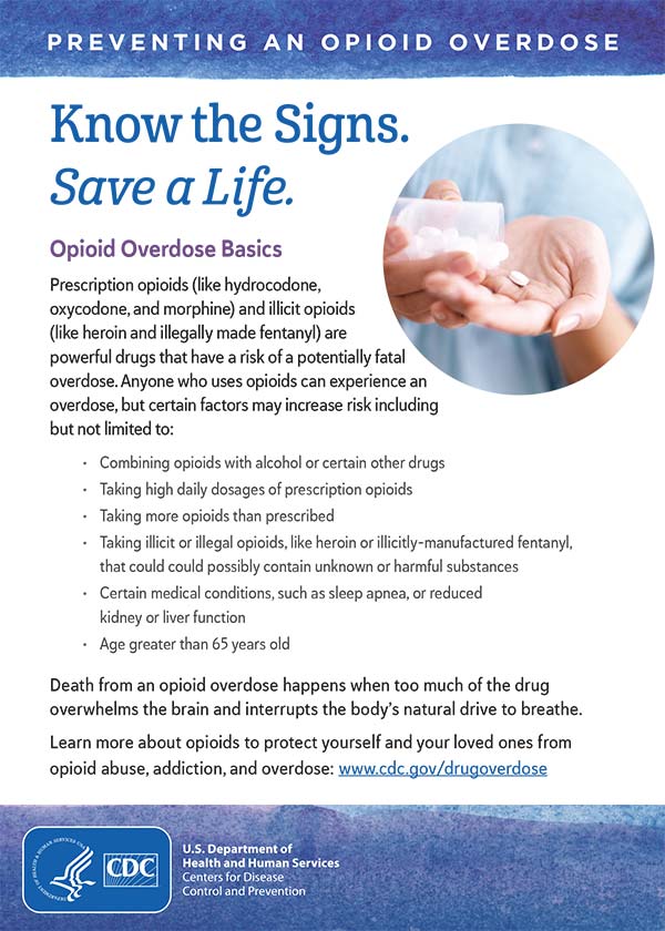 Preventing an Opioid Overdose: Know the Signs. Save a Life.