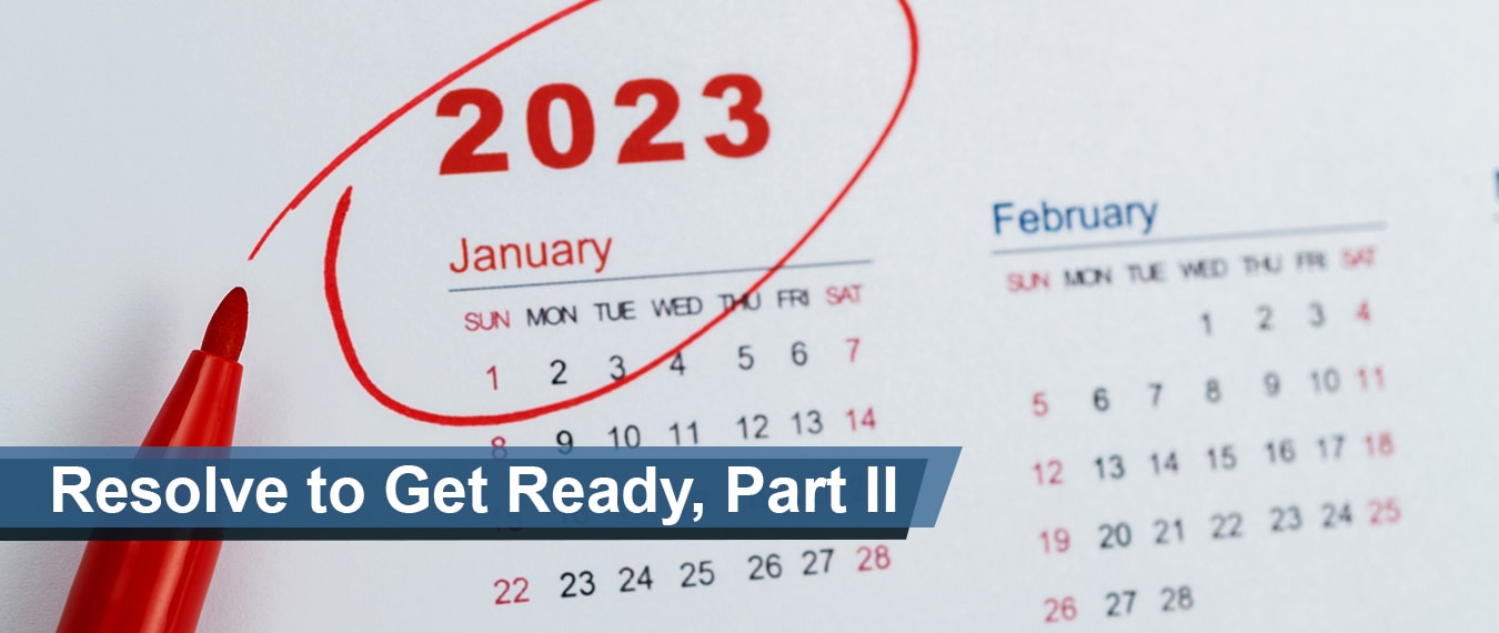 Calendar with January 2023 circled in red marker