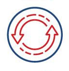 arrows within a circle icon