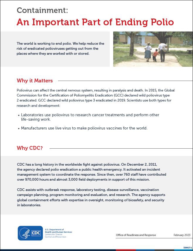Containment: An Important Part of Ending Polio issue brief cover image