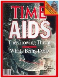 Photo of cover of Time magazine featuring AIDS epidemic.
