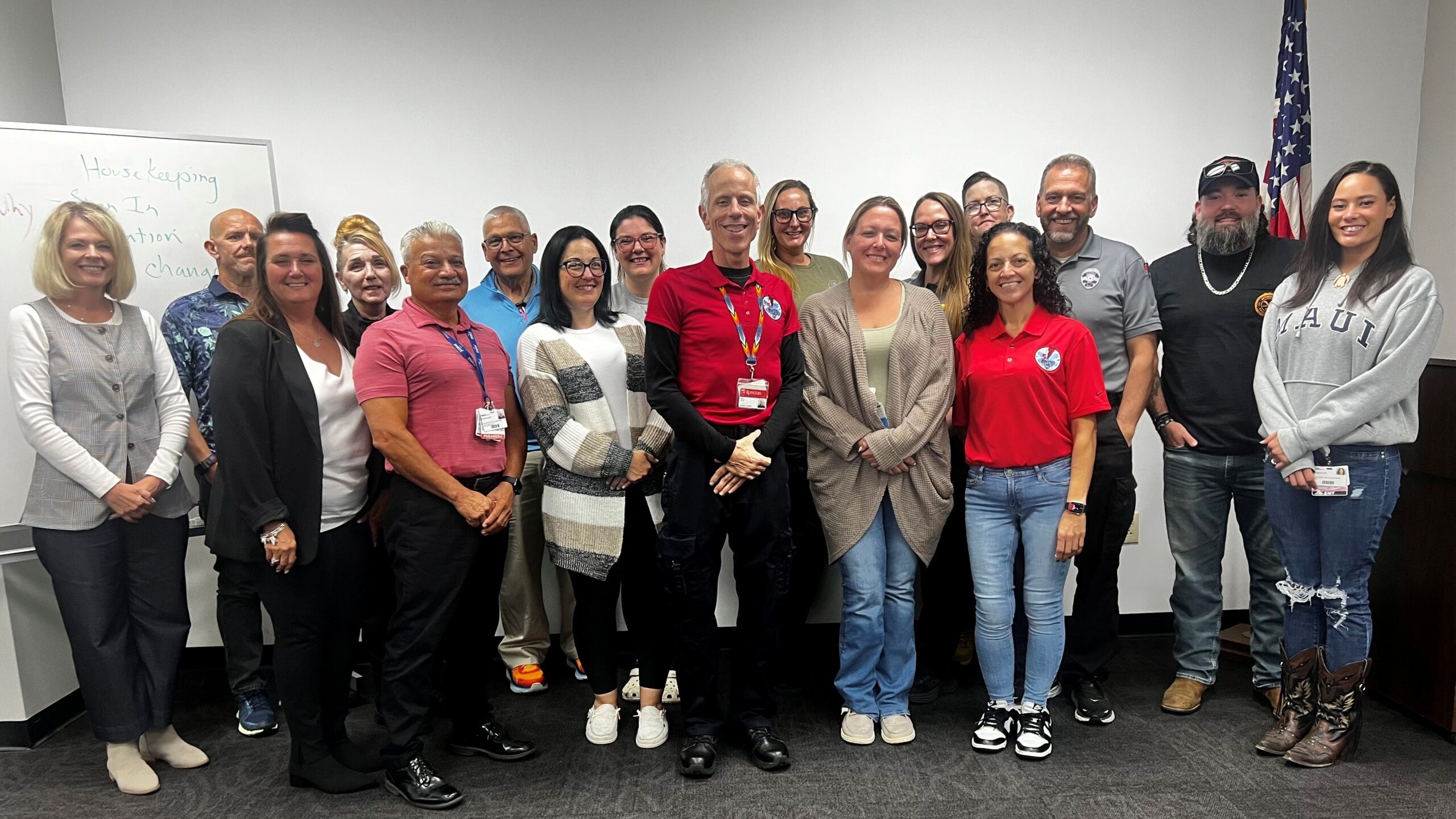 Group of 2 instructors and 12 students at the Five Minutes to Help four-hour provider-level training in New Jersey