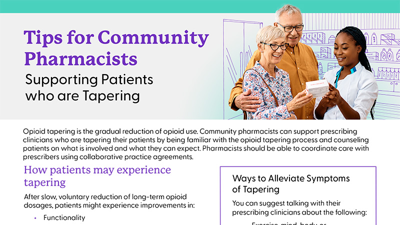 Tips for Community Pharmacists: Supporting Patients who are tapering