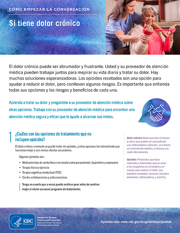 Si tiene dolor crónico CDC_DOP_HCP_ConvStarter-Chronic-Pain_Spanish