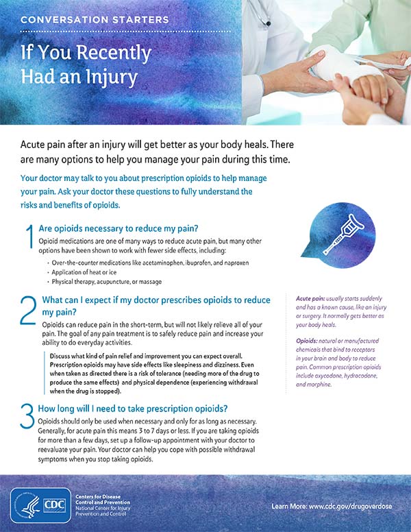 Conversation Starters If You Recently Had an Injury Overdose