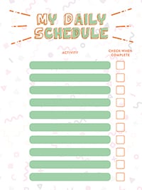 my Daily Schedule Blank