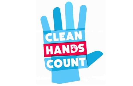 Logo of hand: Clean Hands Count