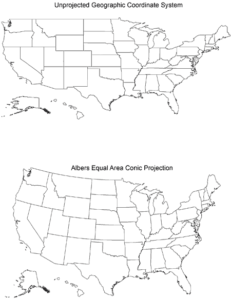 Two drawings of a US map