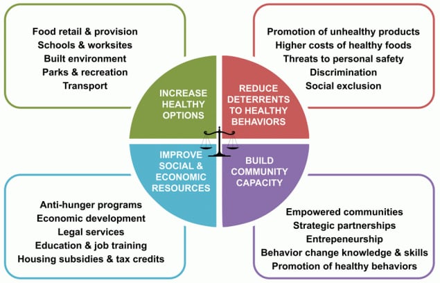 Getting to Equity framework for obesity prevention. Source: Kumanyika (9). Reprinted with permission from the National Academy of Sciences, Courtesy of the National Academies Press, Washington, DC.