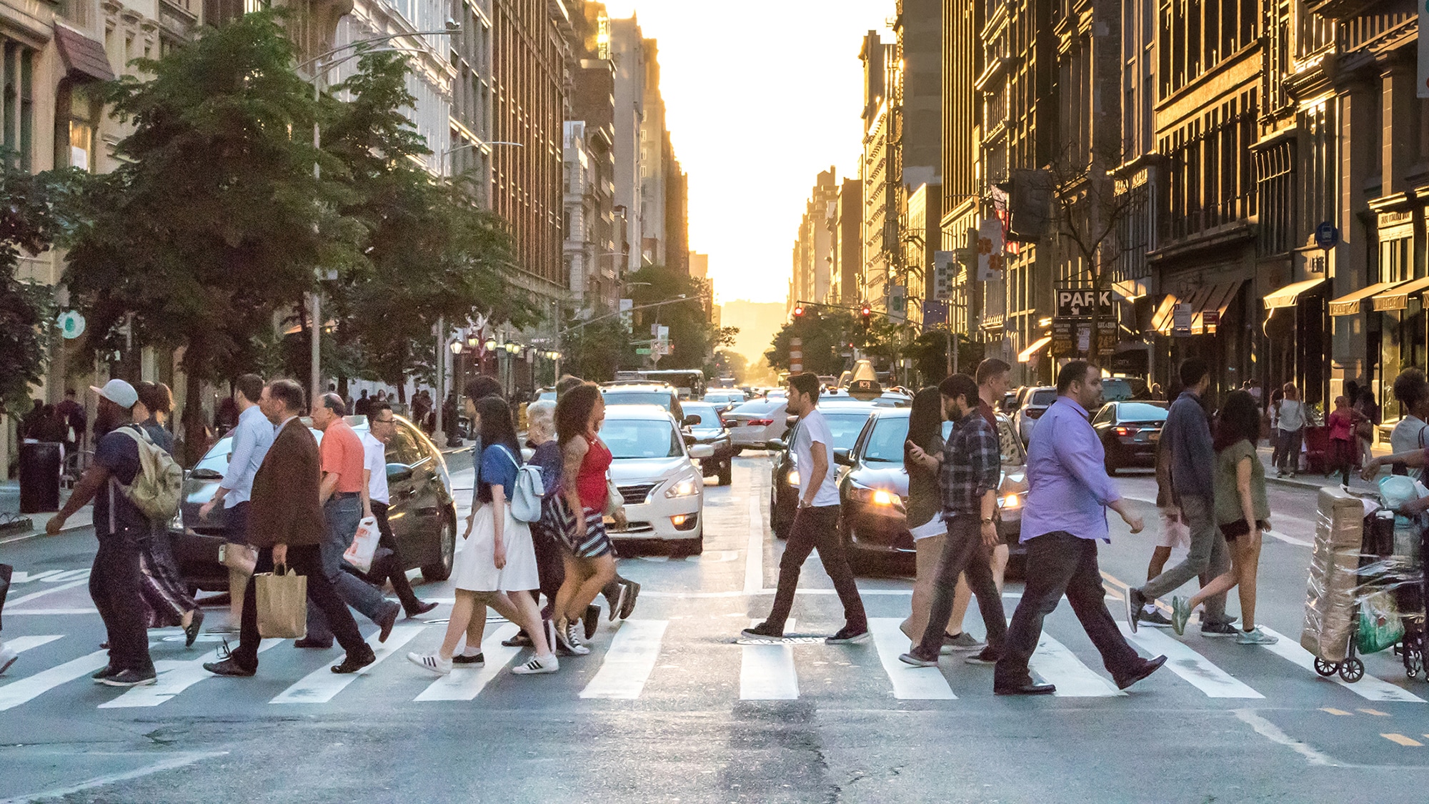 People Crossing Street in New York City