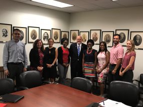 Associates network with mentors and leaders across CDC. This group of associates met with CDC Director Dr. Robert Redfield when he was at their host site in New Orleans.