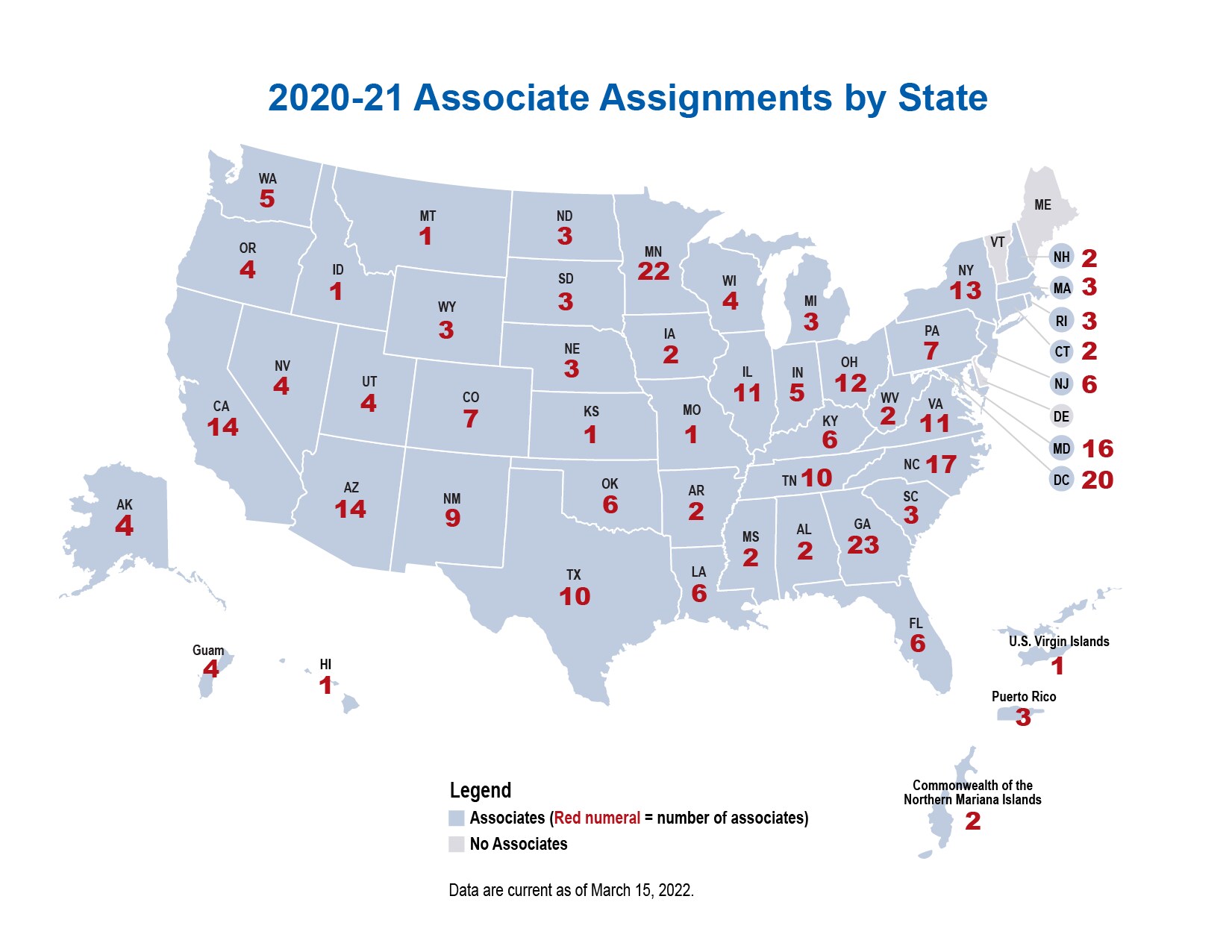 2020-2021 PHAP Associate Map