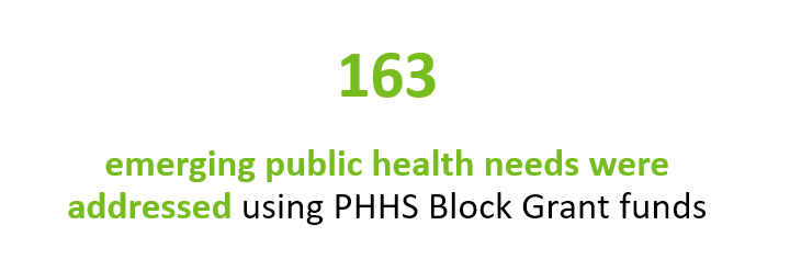 163 emerging public health needs were addressed using PHHS Block Grant funds