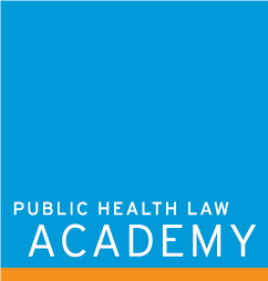 Public Health Law Academy text on blue background