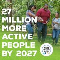 Active People Healthy Nation 27 million more active people by 2027, AA family walking