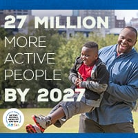 Active People Healthy Nation 27 million more active people by 2027, AA father and son playing