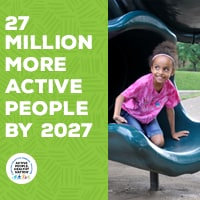 Active People Healthy Nation 27 million more active people by 2027, AA girl on slide