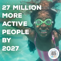 Active People Healthy Nation 27 million more active people by 2027, AA girl swimming