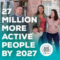 Active People Healthy Nation 27 million more active people by 2027, Latino family walking