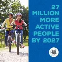 Active People Healthy Nation 27 million more active people by 2027, Hispanic family biking