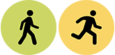 Icons: A combination of walking and running