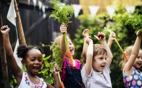Picture of Children with vegetables
