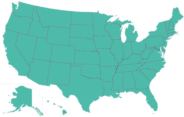 Blank map of the United States