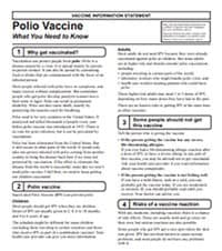 Polio Vaccine Information Statement.
