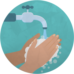 Illustration of handwashing