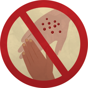Ilustración de prohibido tocarse el sarpullido