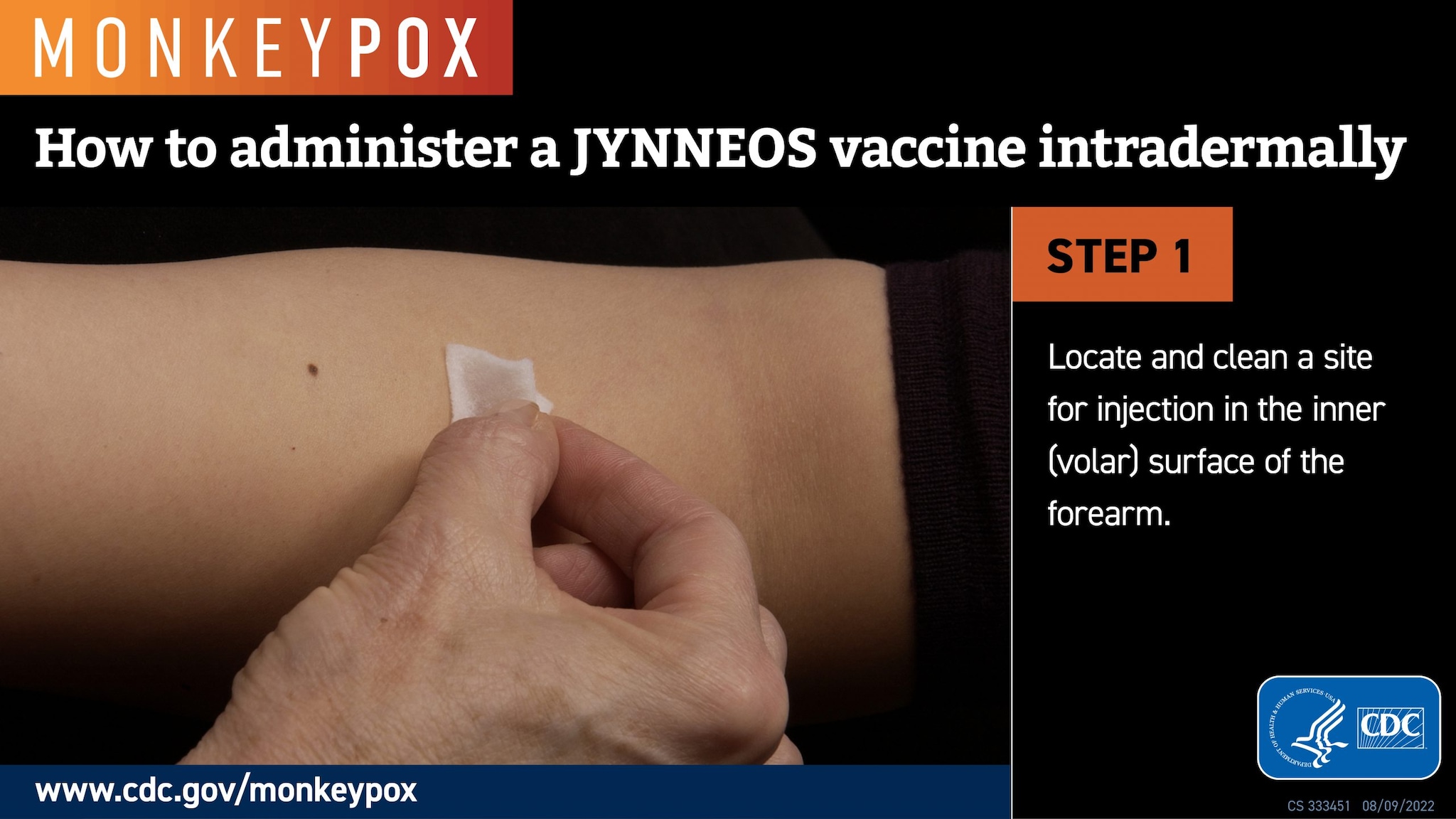 How to administer a Jynneos vaccine intradermally