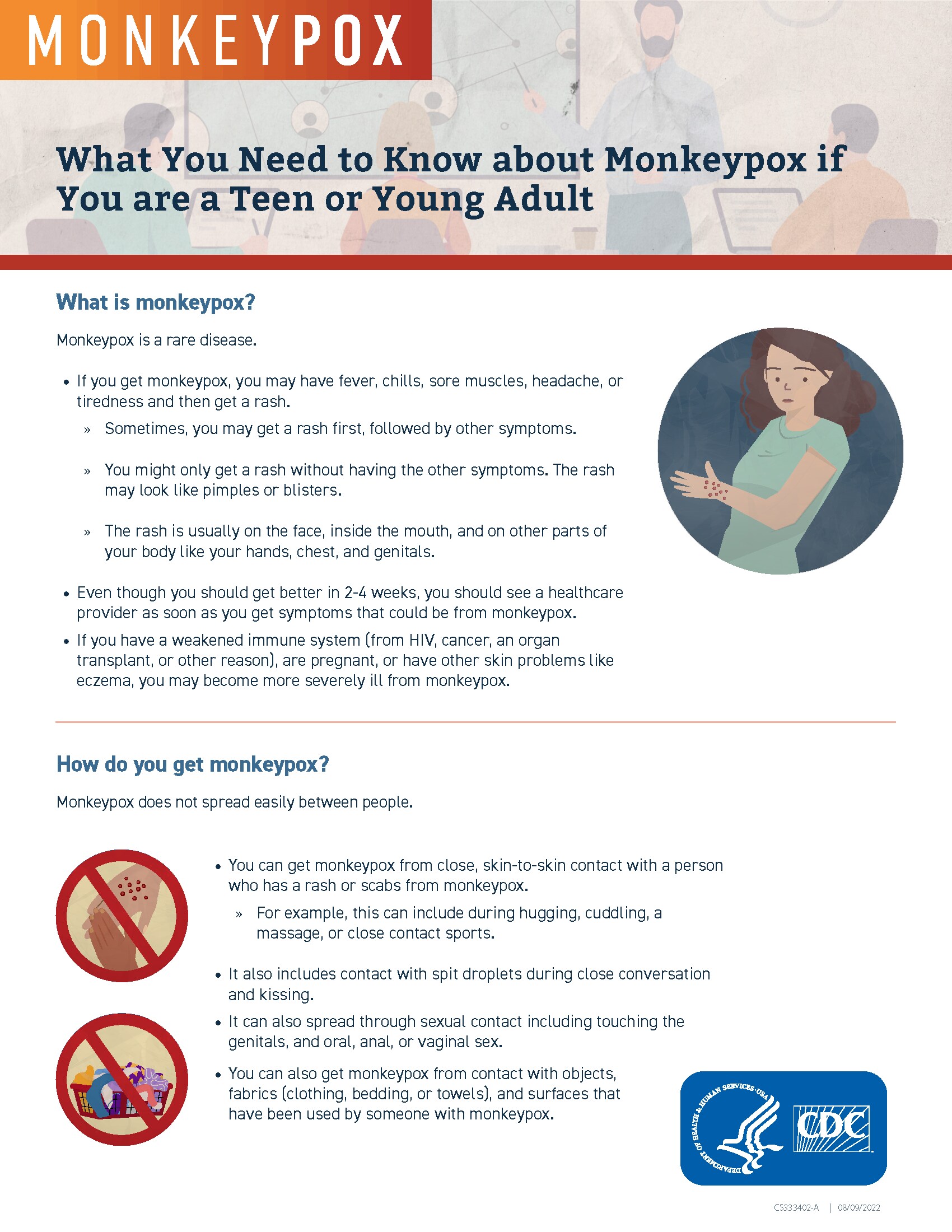 Monkeypox. What you need to know about monkeypox if you are a teen or young adult.