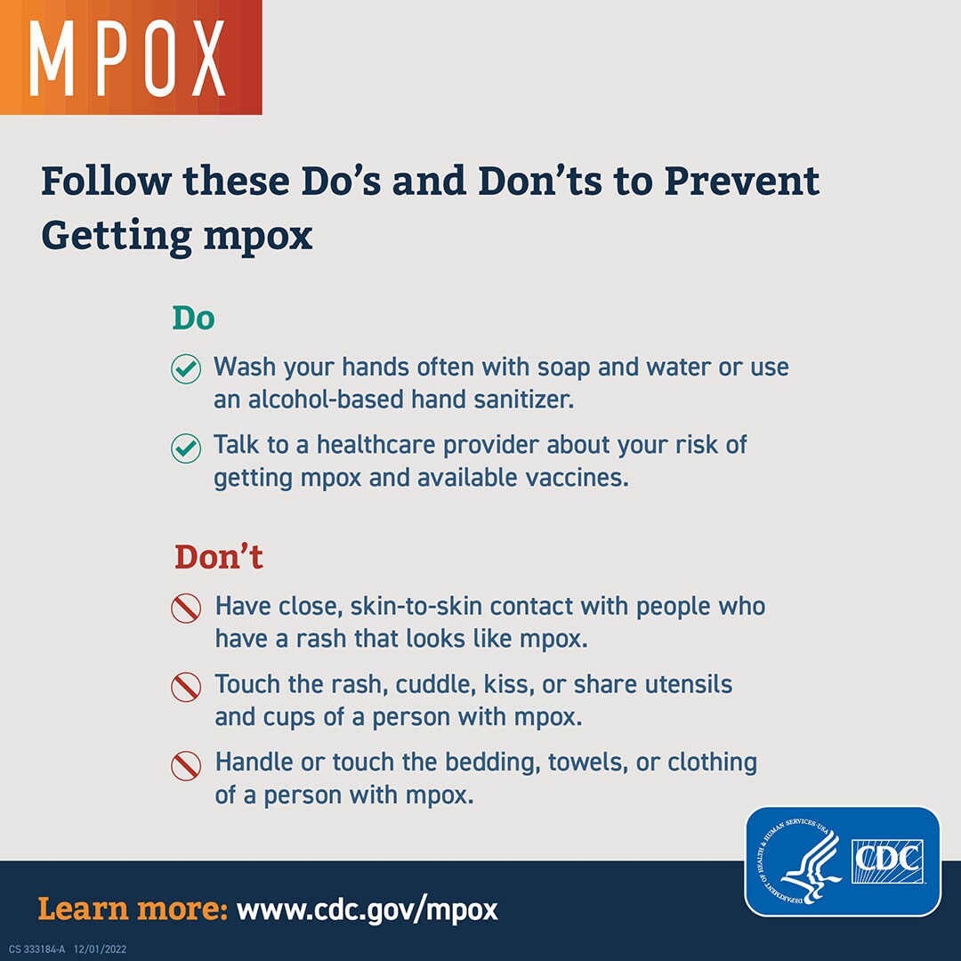 Steps to prevent monkeypox