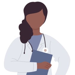 ilustración de una médica con un anotador