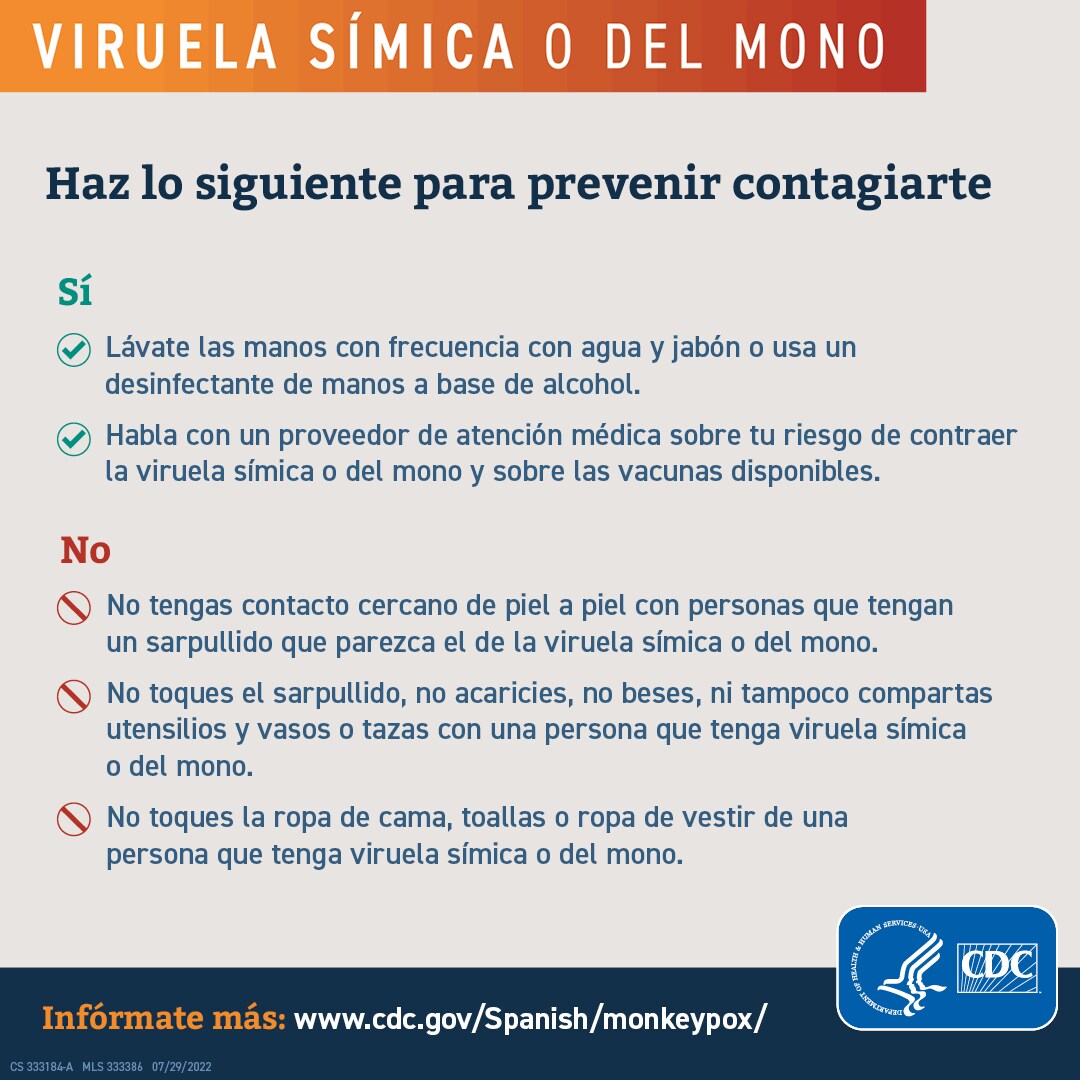Sigue estos pasos para evitar la viruela símica o del mono