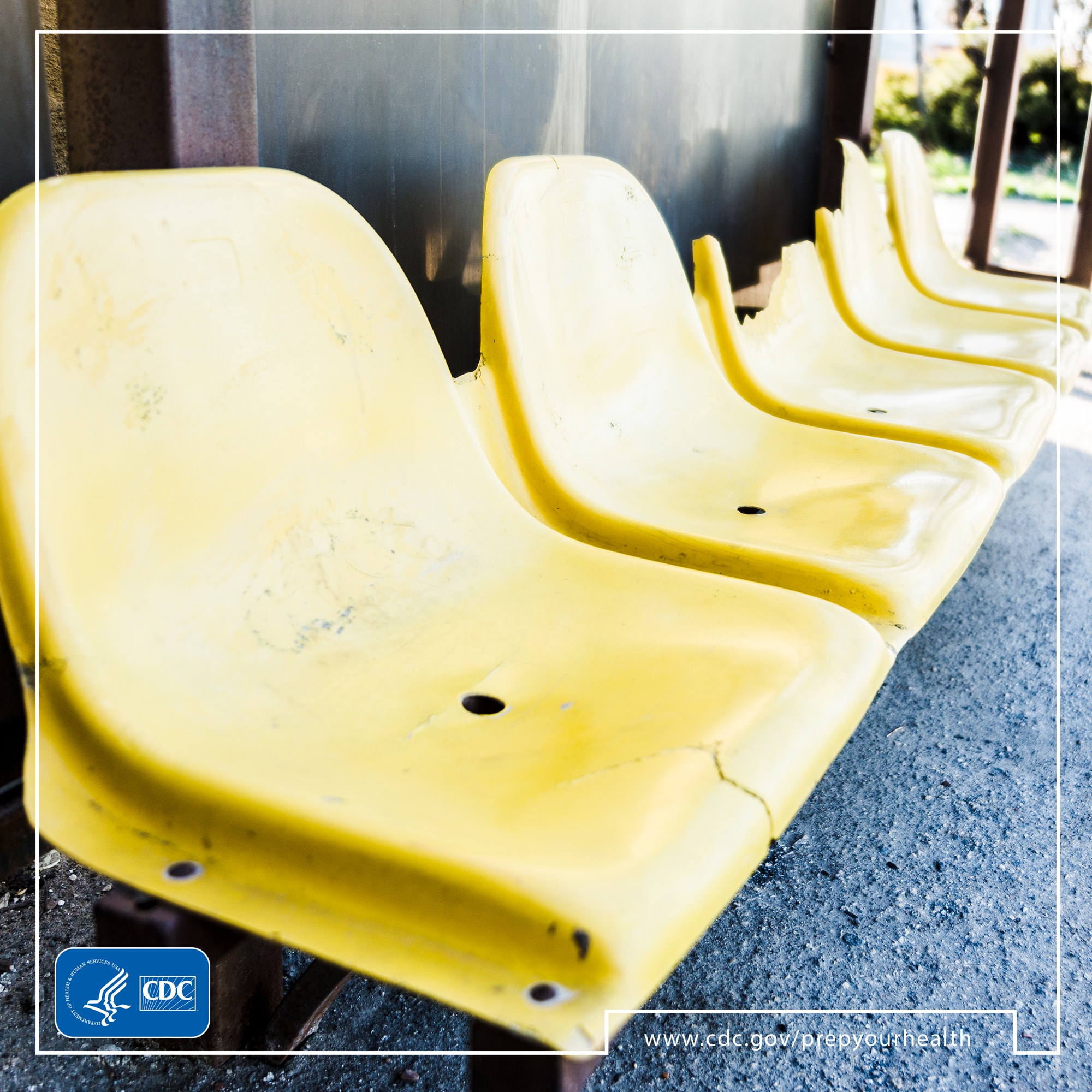 yellow chairs at bus stop