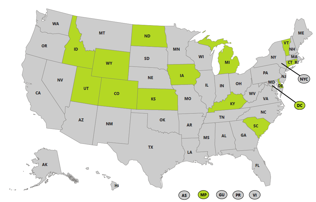 Cumulative jurisdictional Vital Records Offices in production with FHIR – Mortality (current as of September 24, 2025)