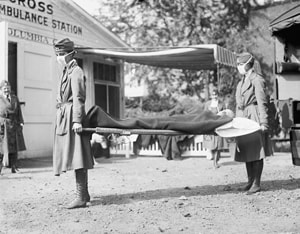 1918 flu outbreak Red Cross Litter Carriers
