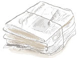 Illustration of stack of newspapers