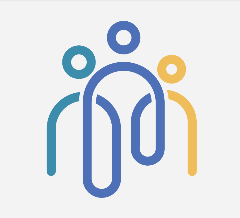 Icon showing people standing and working together